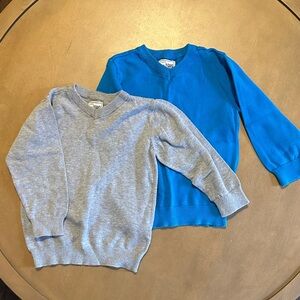 1989 Place Blue and Gray Kids V-Neck Sweater Duo